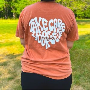 Orange Take Care Tee